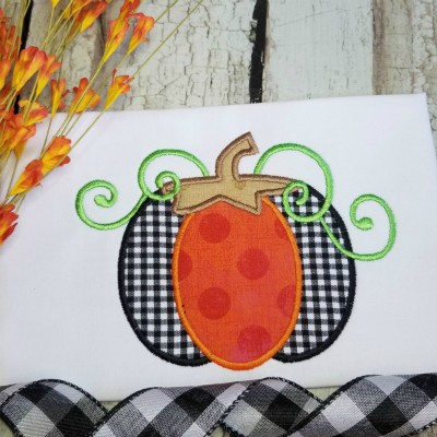 pumpkin applique with vines